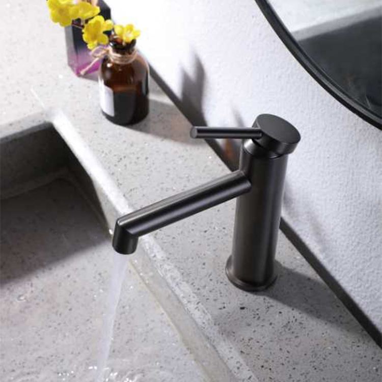 High-End Gun Серый латунный кран для горячей и холодной воды с одной ручкой для ванной комнаты