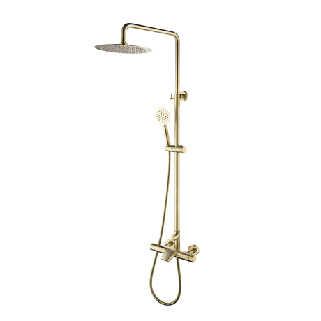 Роскошный матовый золотой настенный термостатический смеситель для душа с горячей и холодной водой для ванной комнаты