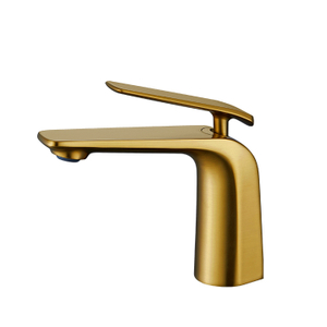 Современный матовый золотой смеситель для ванной комнаты с одним рычагом и одной ручкой для раковины