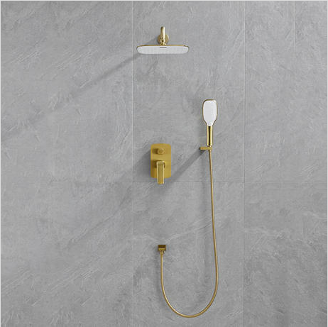 53004SPG Gold Wall Mount Rainfall Shower Stystem Set Водопад Ванная комната Скрытый набор смесителей для душа
