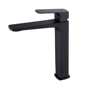Современный матовый черный матовый черный высокий смеситель для раковины с одной ручкой на палубе, смеситель для раковины для ванной комнаты