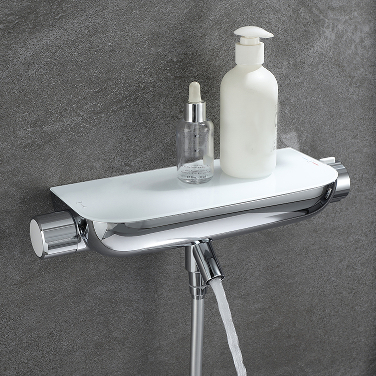Современный дизайн латунный хромированный настенный термостатический смеситель для ручного душа в ванной комнате