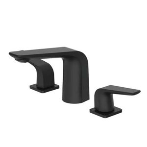 Современный матовый черный смеситель для умывальника с двойной ручкой, установленный на палубе, латунный смеситель для раковины ванной комнаты